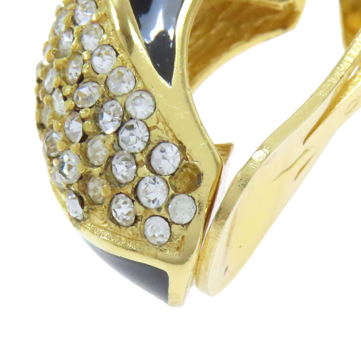 CHRISTIAN DIOR Rhinestone Earring Metal Ladies [Used]