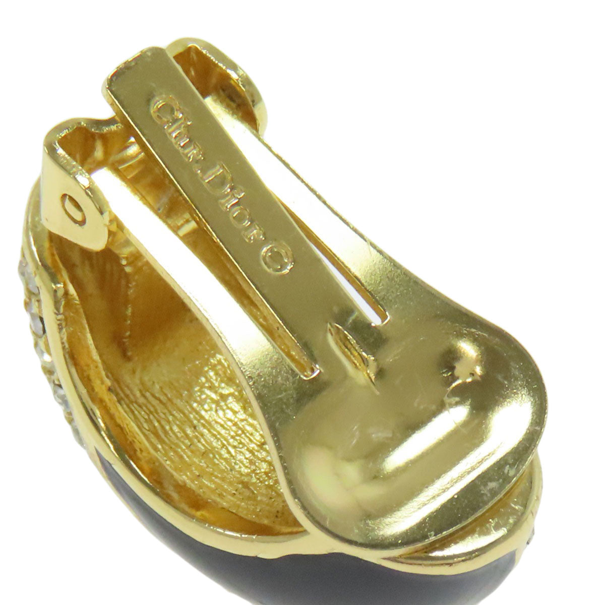 CHRISTIAN DIOR Rhinestone Earring Metal Ladies [Used]