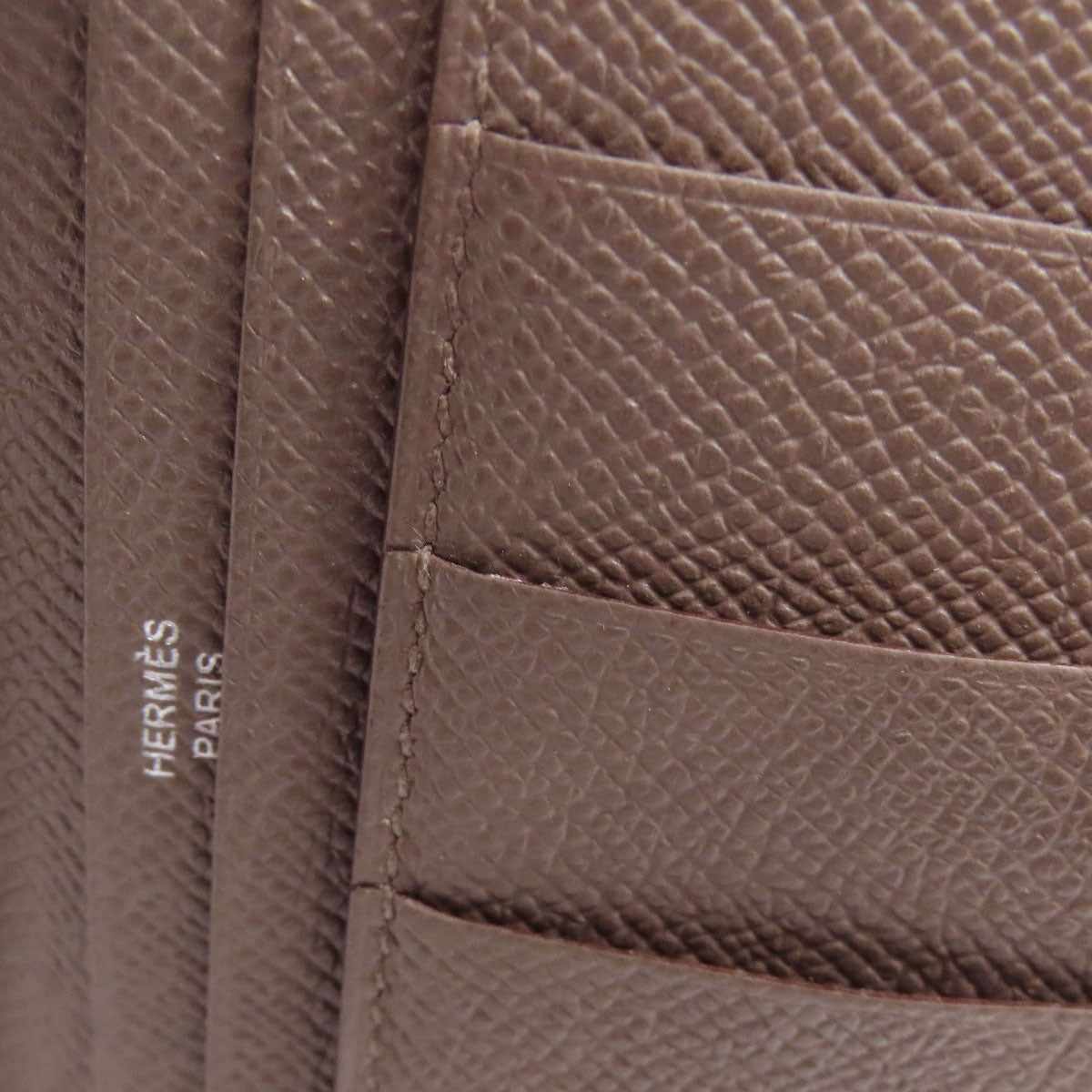 HERMES Bearn Soufflet Ethan SilverHardware Long wallet (with coin pocket) Epsom Ladies [Used]