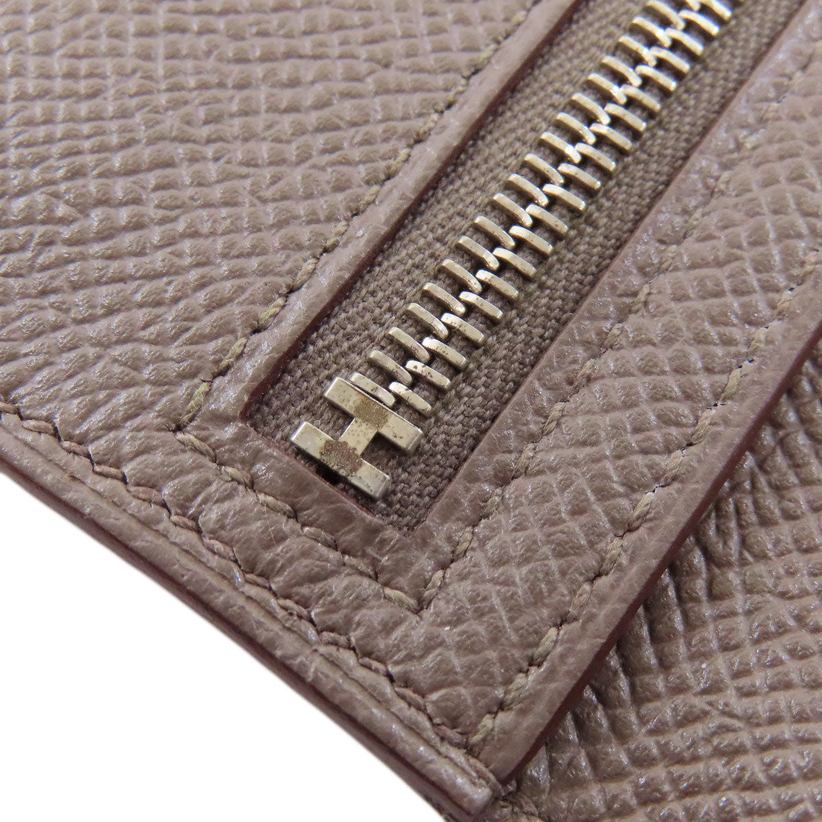 HERMES Bearn Soufflet Ethan SilverHardware Long wallet (with coin pocket) Epsom Ladies [Used]