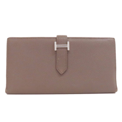 HERMES Bearn Soufflet Ethan SilverHardware Long wallet (with coin pocket) Epsom Ladies [Used]