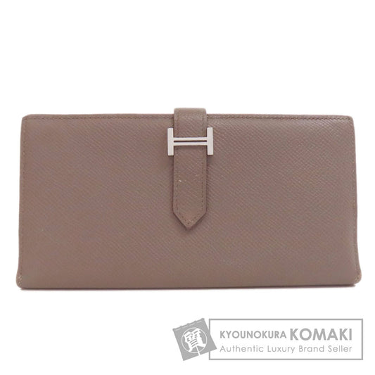 HERMES Bearn Soufflet Ethan SilverHardware Long wallet (with coin pocket) Epsom Ladies [Used]