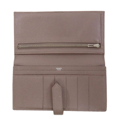 HERMES Bearn Soufflet Ethan SilverHardware Long wallet (with coin pocket) Epsom Ladies [Used]