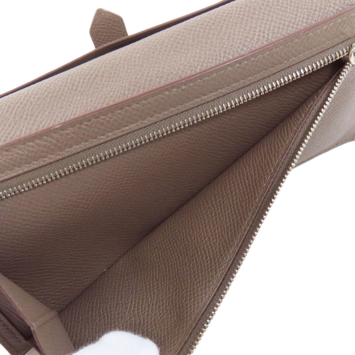 HERMES Bearn Soufflet Ethan SilverHardware Long wallet (with coin pocket) Epsom Ladies [Used]