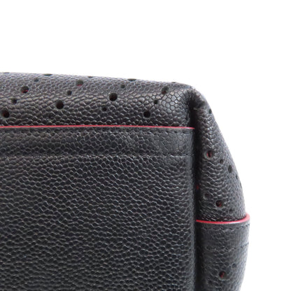 CHANEL Chain Tote Punching SilverHardware Tote Bag Grained Calfskin Skin Ladies [Used]