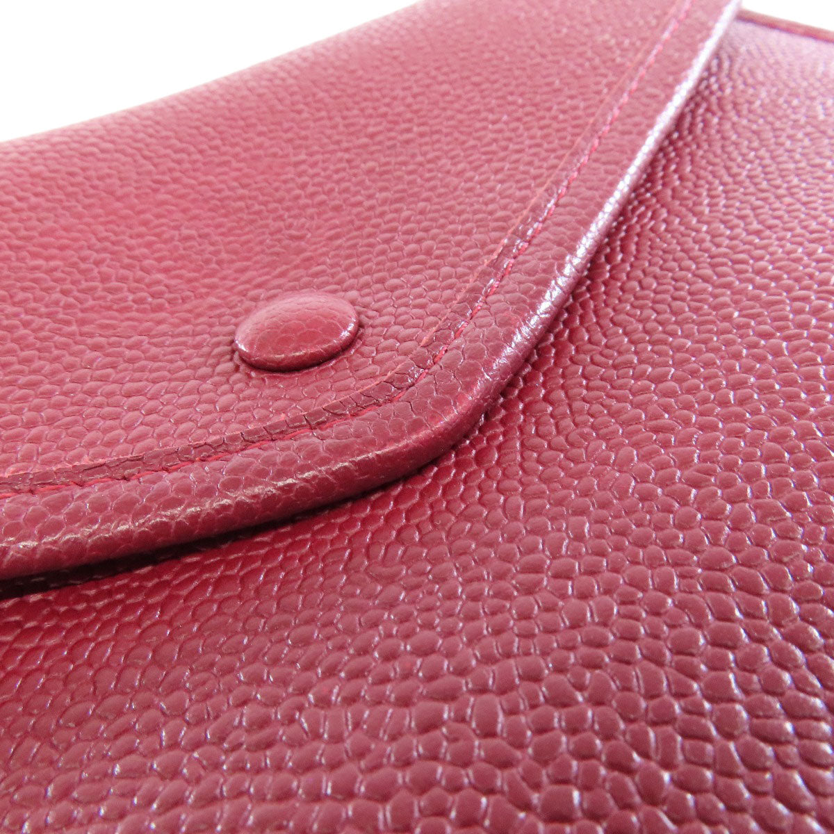 CHANEL Chain Tote Punching SilverHardware Tote Bag Grained Calfskin Skin Ladies [Used]