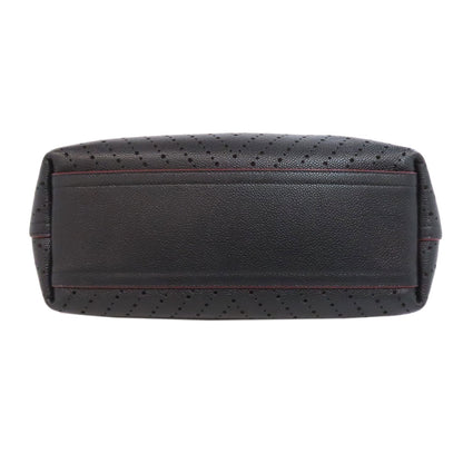 CHANEL Chain Tote Punching SilverHardware Tote Bag Grained Calfskin Skin Ladies [Used]