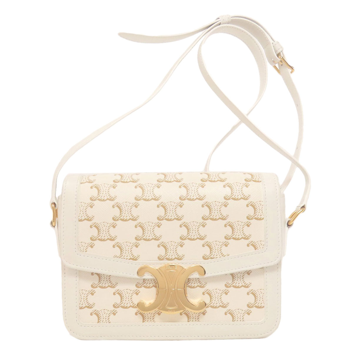 CELINE Teen Triomphe Shoulder Bag PVC CalfLadies [Used]