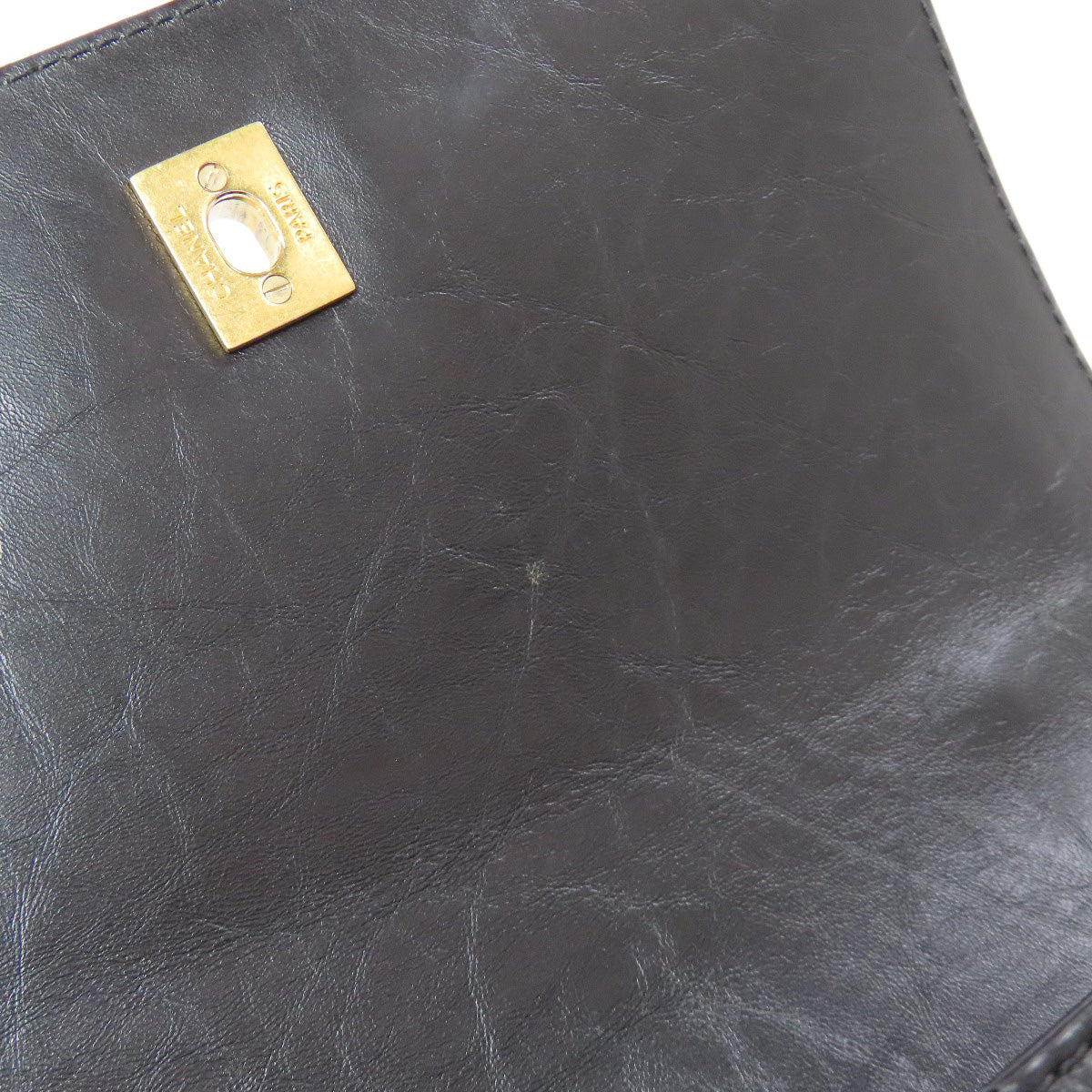 CHANEL Chevron V-stitch GoldHardware 2WAY Handbag Calf Ladies [Used]