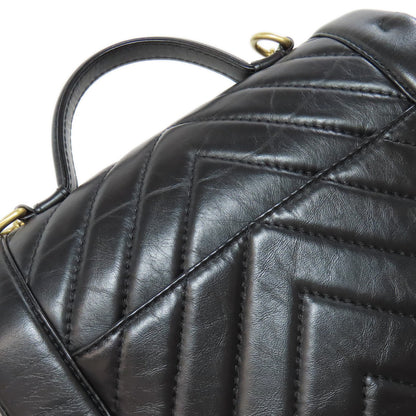 CHANEL Chevron V-stitch GoldHardware 2WAY Handbag Calf Ladies [Used]