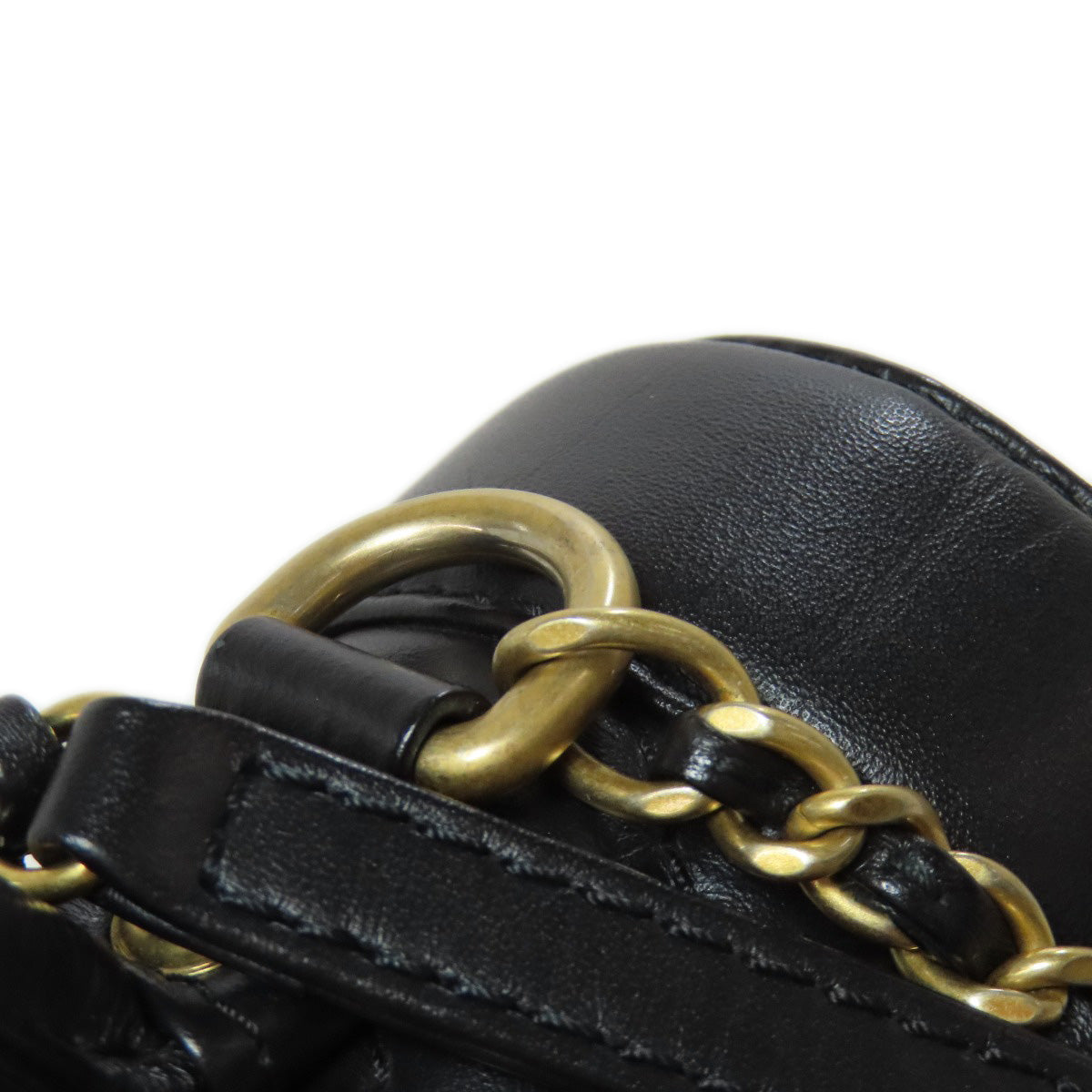 CHANEL Chevron V-stitch GoldHardware 2WAY Handbag Calf Ladies [Used]