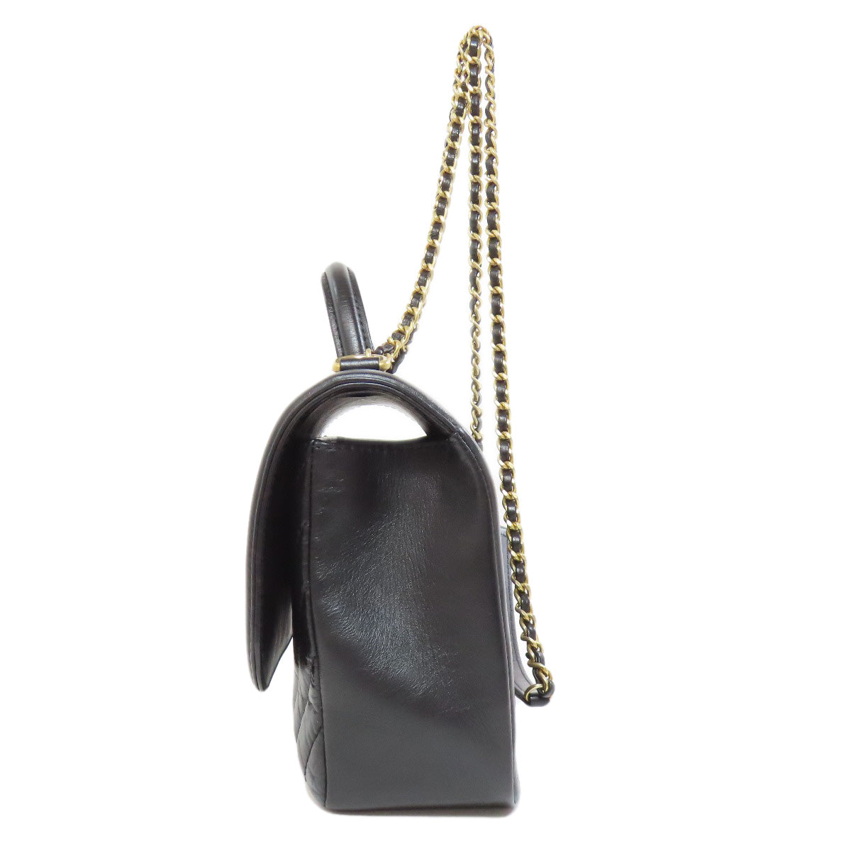 CHANEL Chevron V-stitch GoldHardware 2WAY Handbag Calf Ladies [Used]