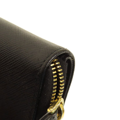 PRADA  1ML036 Bifold Wallet with Coin Pocket logo Safiano Ladies