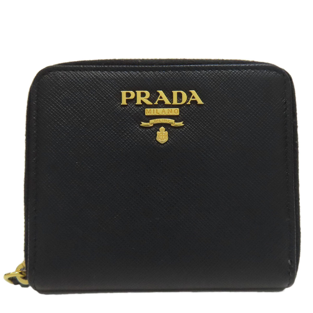 PRADA  1ML036 Bifold Wallet with Coin Pocket logo Safiano Ladies