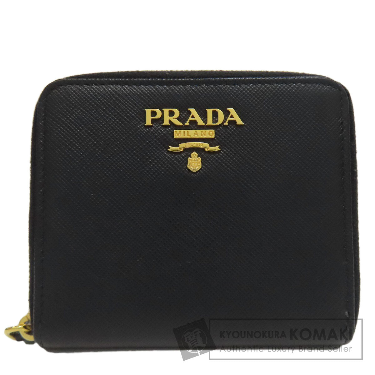 PRADA  1ML036 Bifold Wallet with Coin Pocket logo Safiano Ladies