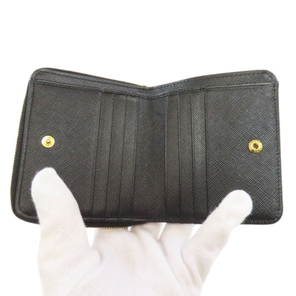 PRADA  1ML036 Bifold Wallet with Coin Pocket logo Safiano Ladies