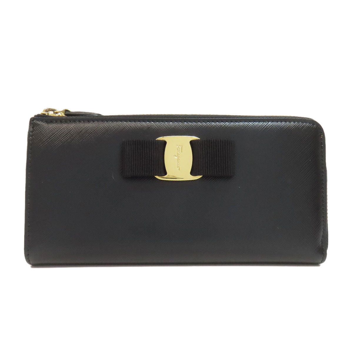 Salvatore Ferragamo Vara ribbon Long wallet (with coin pocket) Leather Ladies [Used]