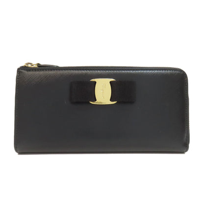 Salvatore Ferragamo Vara ribbon Long wallet (with coin pocket) Leather Ladies [Used]