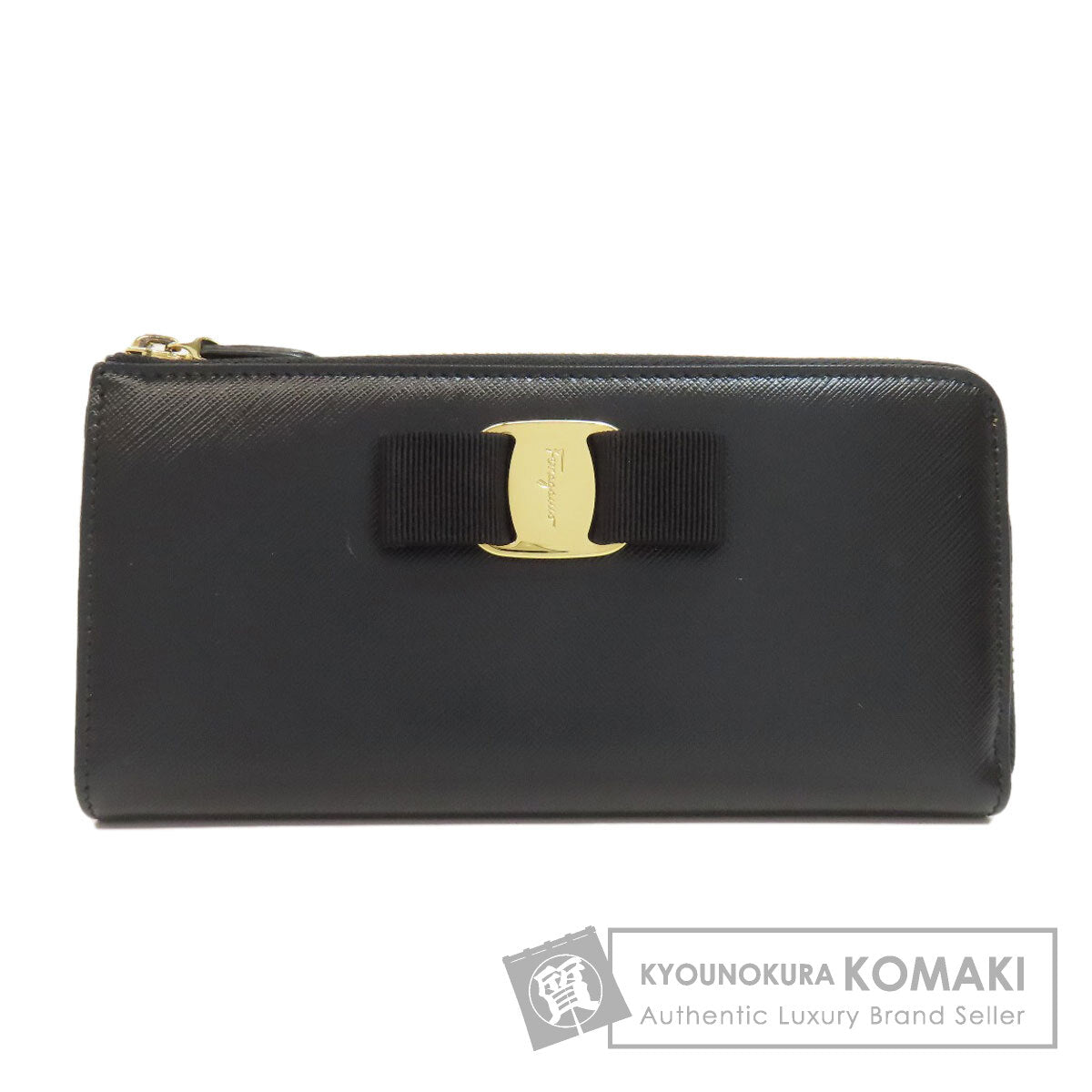 Salvatore Ferragamo Vara ribbon Long wallet (with coin pocket) Leather Ladies [Used]