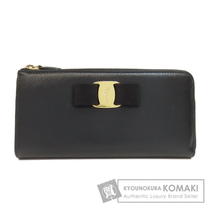 Salvatore Ferragamo Vara ribbon Long wallet (with coin pocket) Leather Ladies [Used]