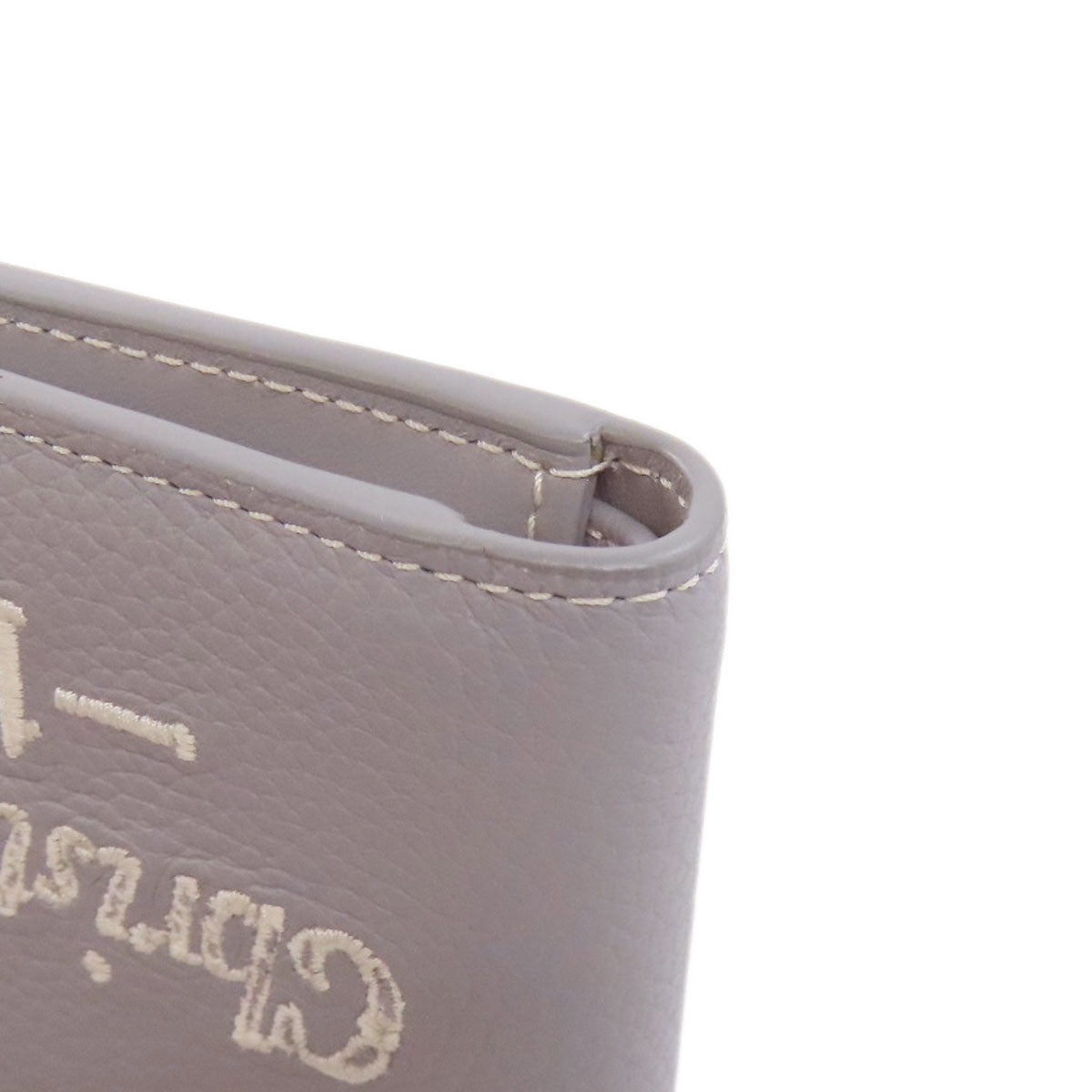 CHRISTIAN DIOR logo Bifold Wallet with Coin Pocket Leather Ladies [Used]