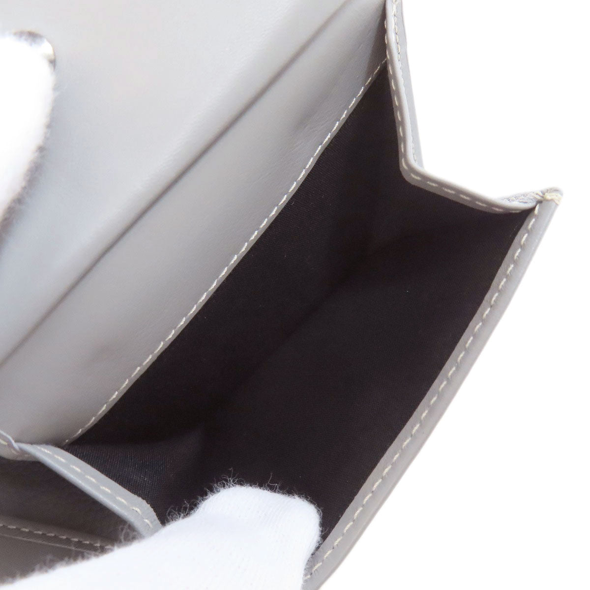 CHRISTIAN DIOR logo Bifold Wallet with Coin Pocket Leather Ladies [Used]