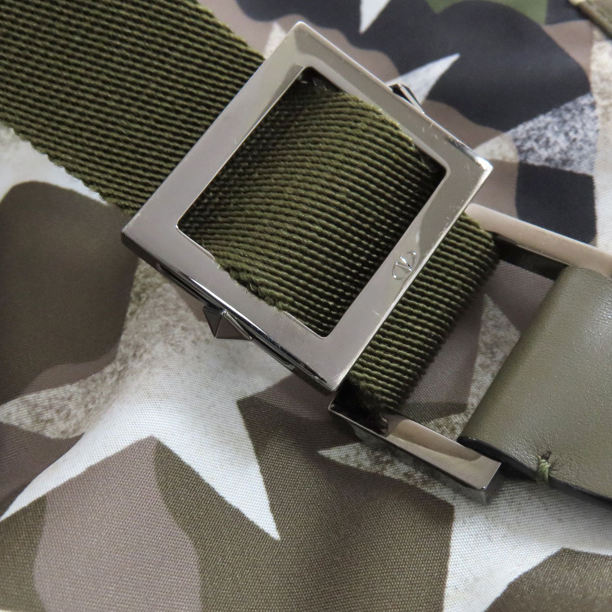 VALENTINO Camouflage pattern Star motif Shoulder Bag Nylon Ladies [Used]
