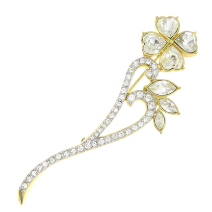 SWAROVSKI Clover motif Brooch Metal Ladies [Used]