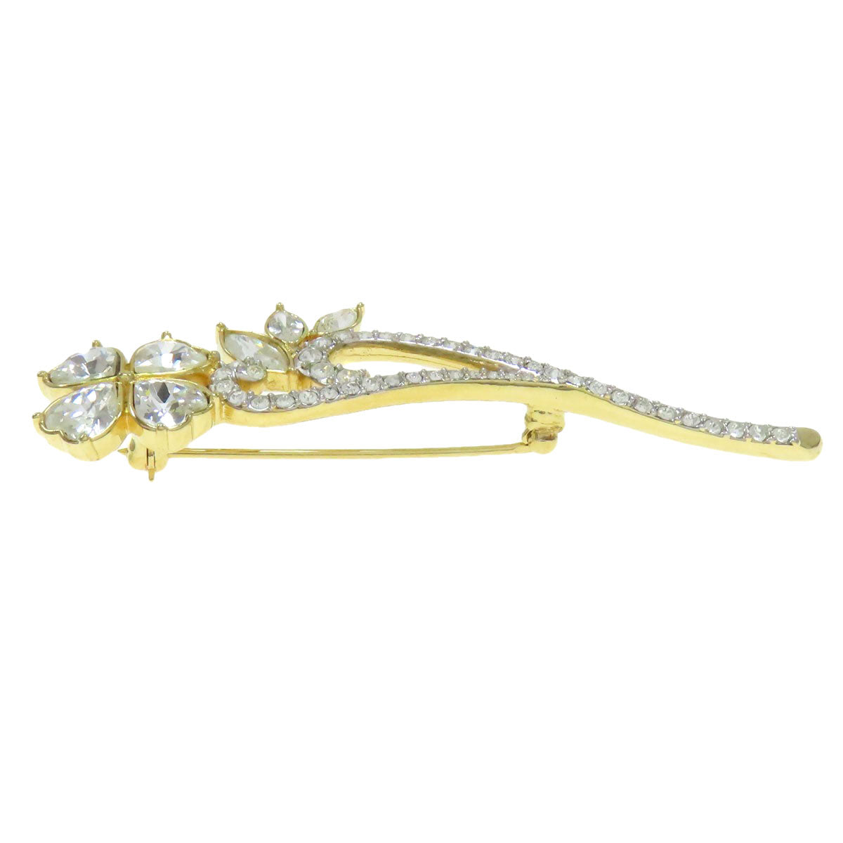 SWAROVSKI Clover motif Brooch Metal Ladies [Used]