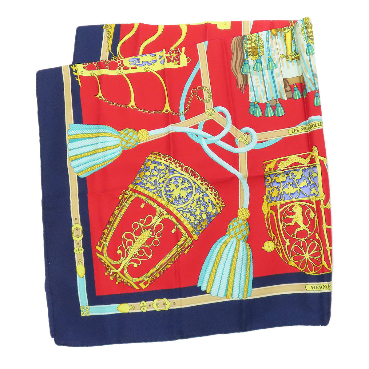 HERMES Carre90 LES MUSEROLLES Noseband Scarf Cashmere Ladies [Used]