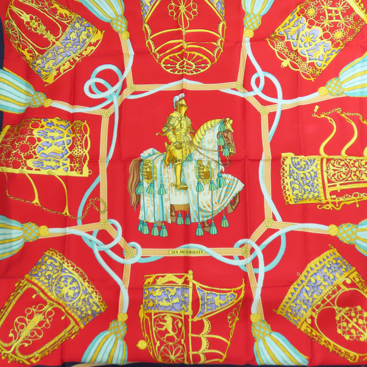 HERMES Carre90 LES MUSEROLLES Noseband Scarf Cashmere Ladies [Used]