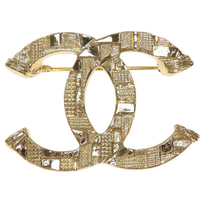 CHANEL Tweed pattern COCO Mark Brooch Metal Ladies [Used]
