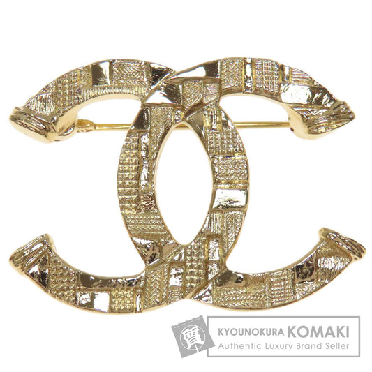 CHANEL Tweed pattern COCO Mark Brooch Metal Ladies [Used]