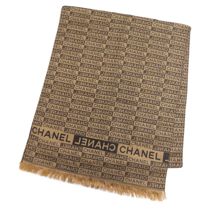 CHANEL Logo overall pattern Scarf Silk woolLadies [Used]