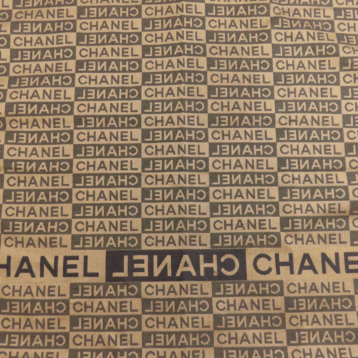 CHANEL Logo overall pattern Scarf Silk woolLadies [Used]