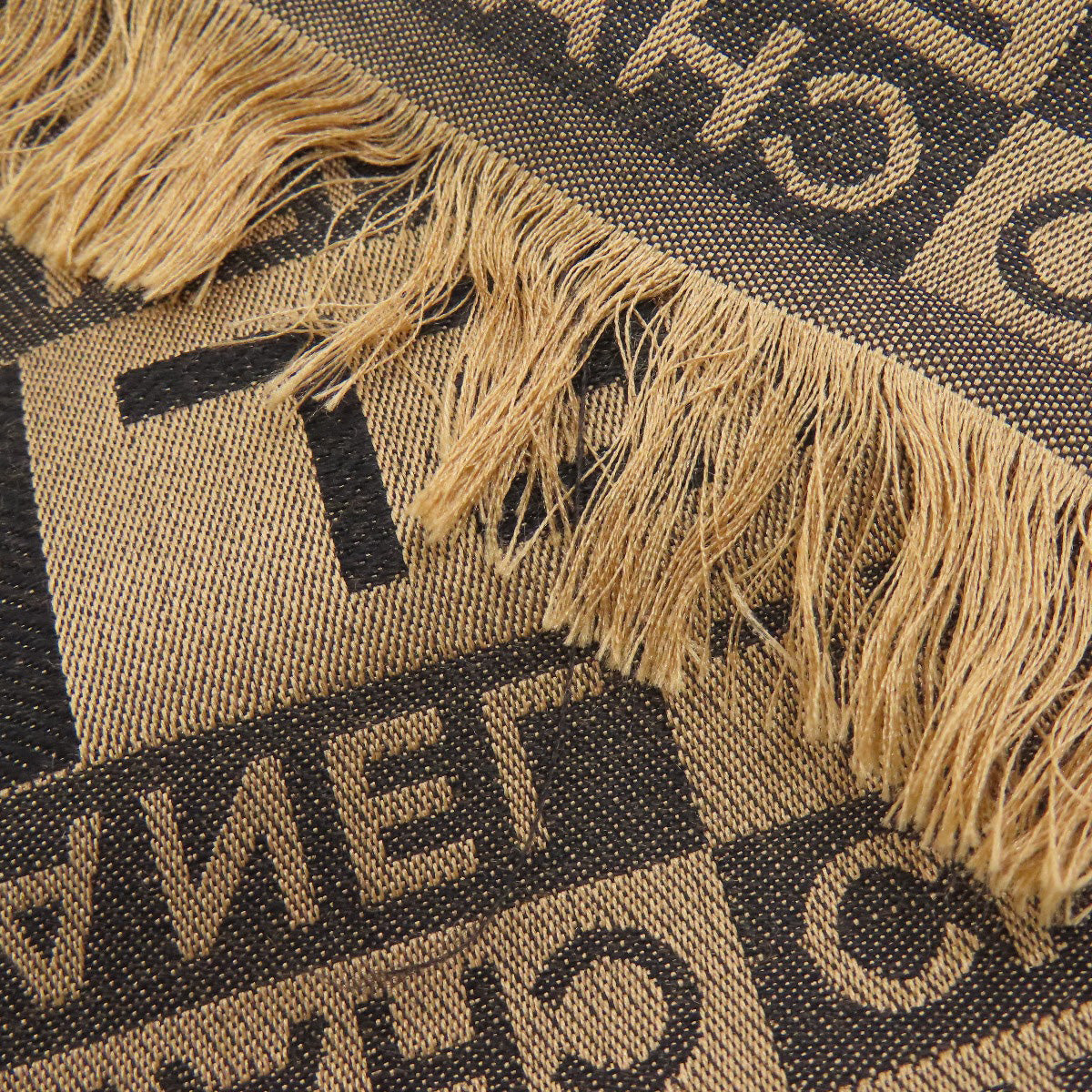 CHANEL Logo overall pattern Scarf Silk woolLadies [Used]