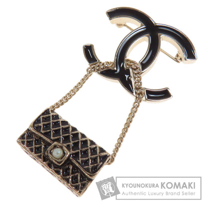 CHANEL COCO Mark Matelasse bag charm Brooch Gold Plated Ladies [Used]