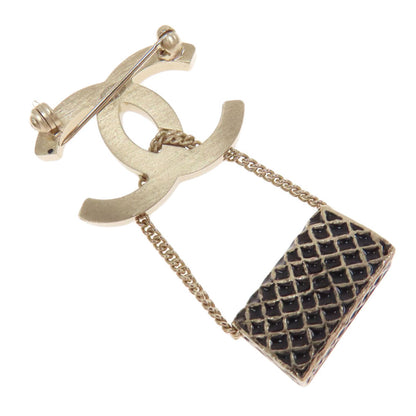 CHANEL COCO Mark Matelasse bag charm Brooch Gold Plated Ladies [Used]