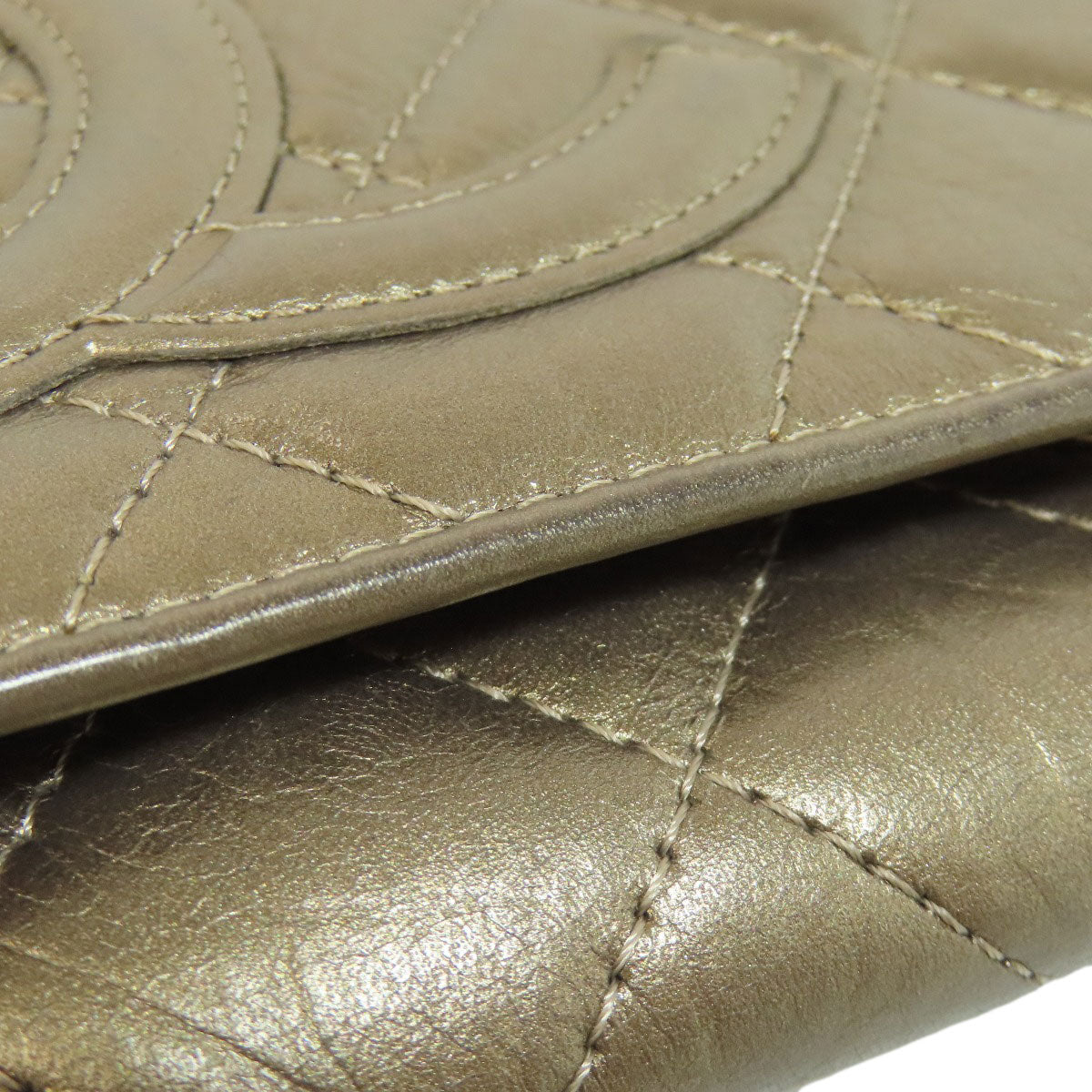 CHANEL CAMBON LINE SilverHardware Bifold Wallet with Coin Pocket Calf Ladies [Used]