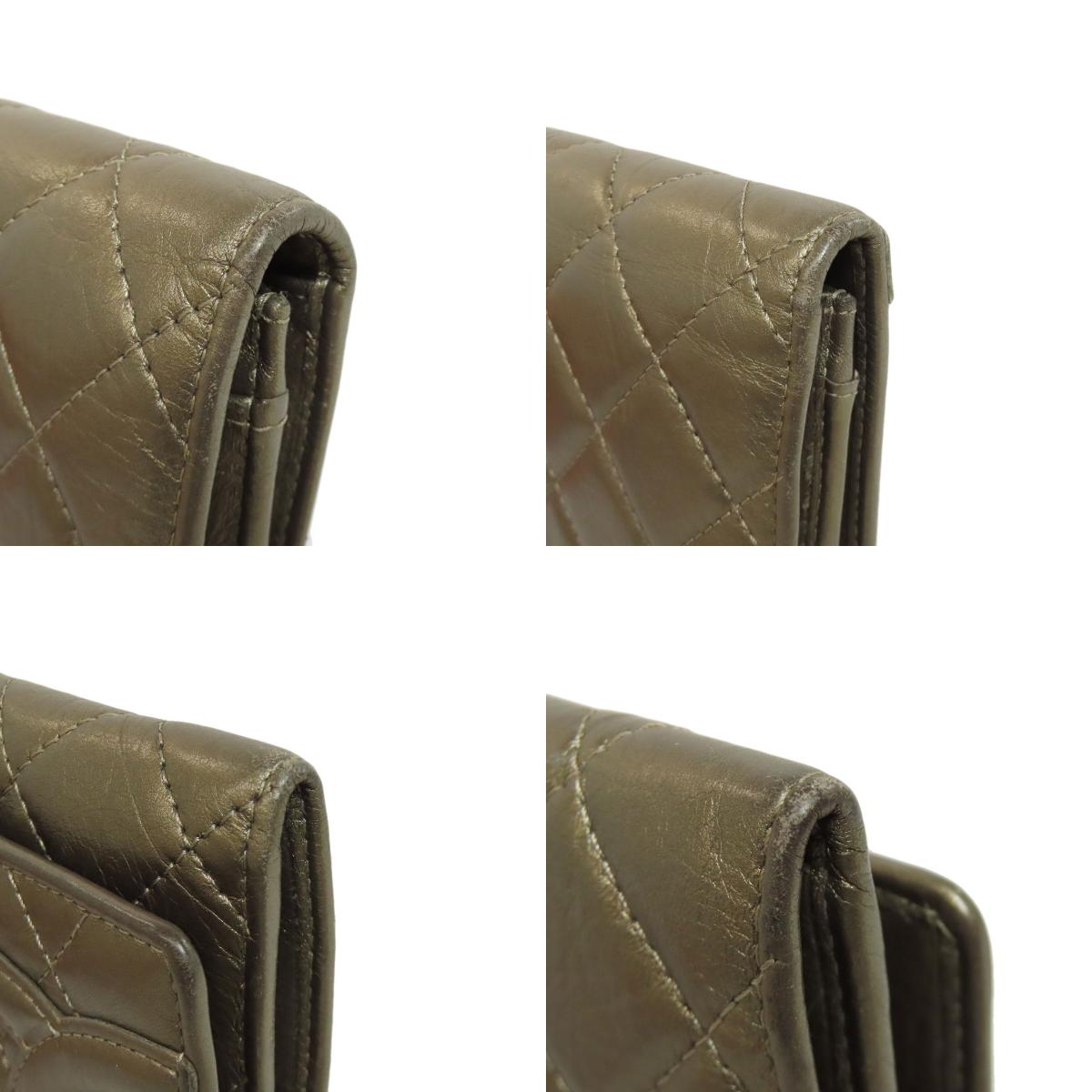 CHANEL CAMBON LINE SilverHardware Bifold Wallet with Coin Pocket Calf Ladies [Used]