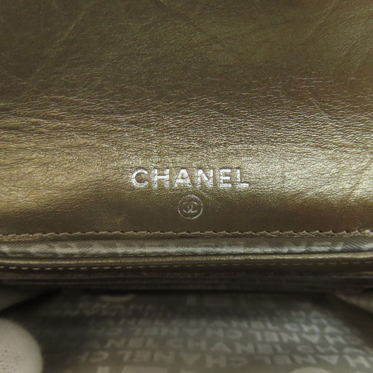 CHANEL CAMBON LINE SilverHardware Bifold Wallet with Coin Pocket Calf Ladies [Used]