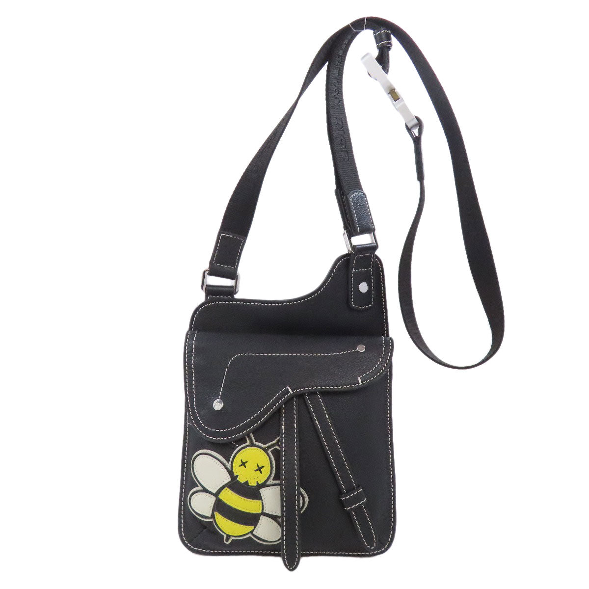 CHRISTIAN DIOR Bee Saddle Shoulder Bag Calf Ladies [Used]
