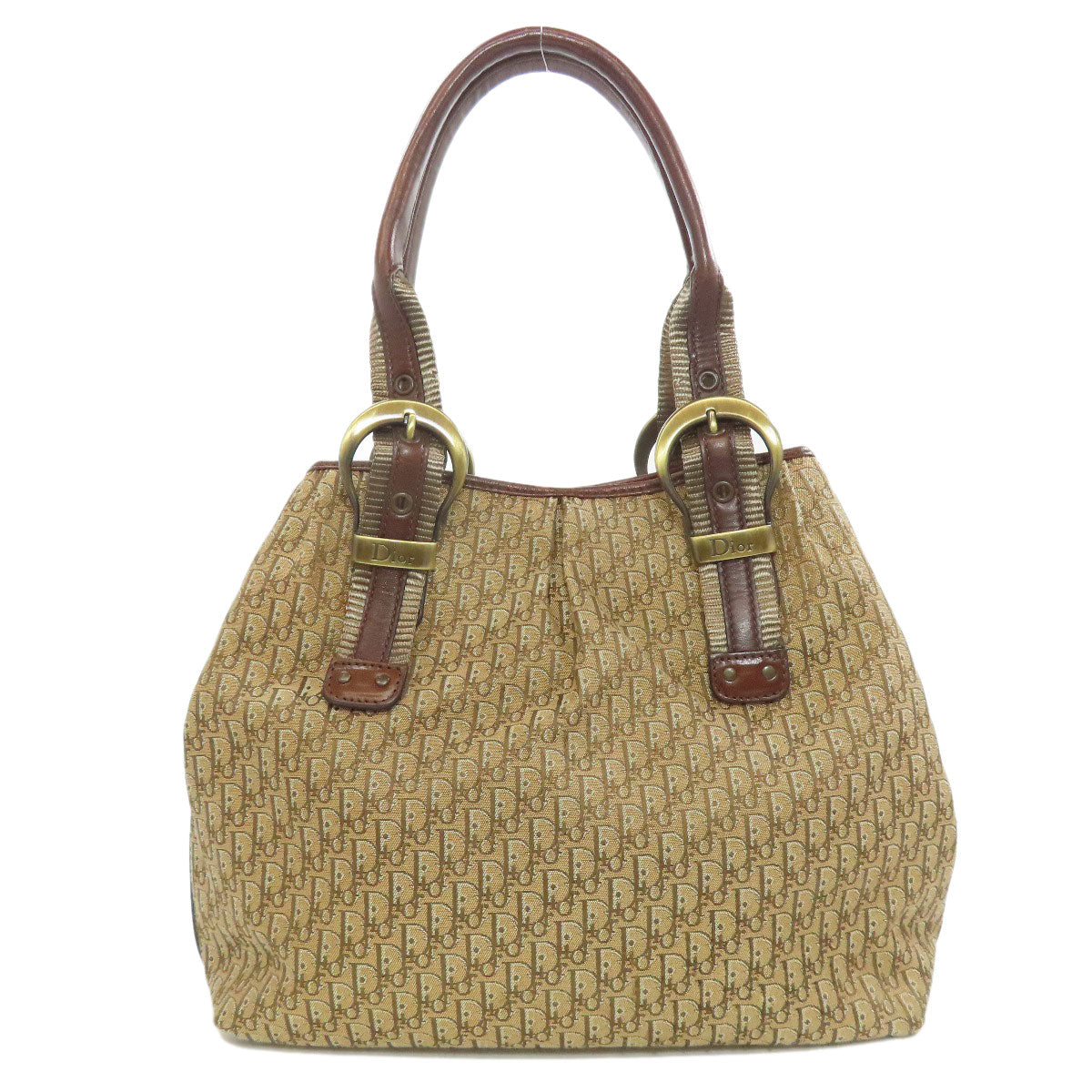 CHRISTIAN DIOR Trotter pattern Handbag Canvas Ladies [Used]