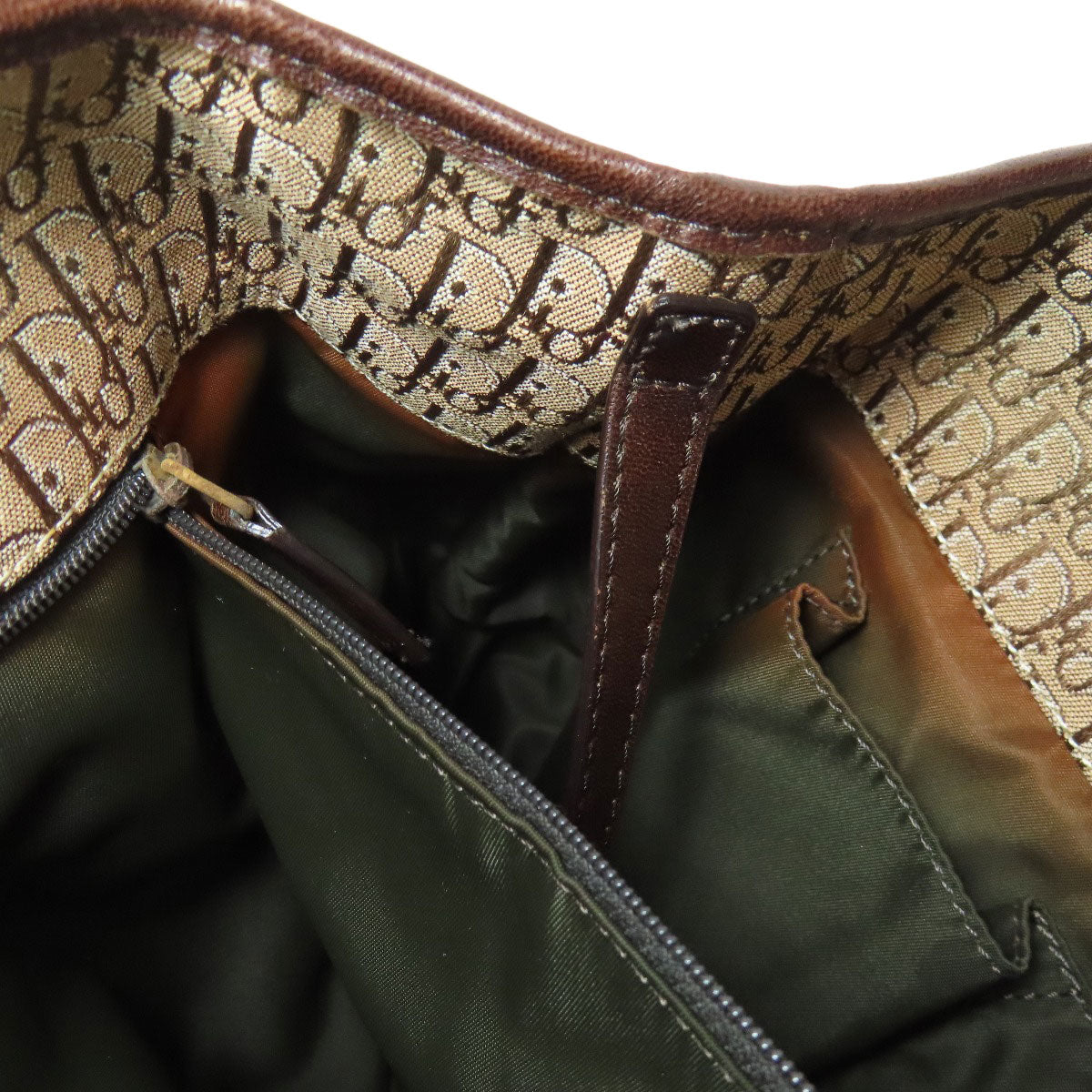 CHRISTIAN DIOR Trotter pattern Handbag Canvas Ladies [Used]