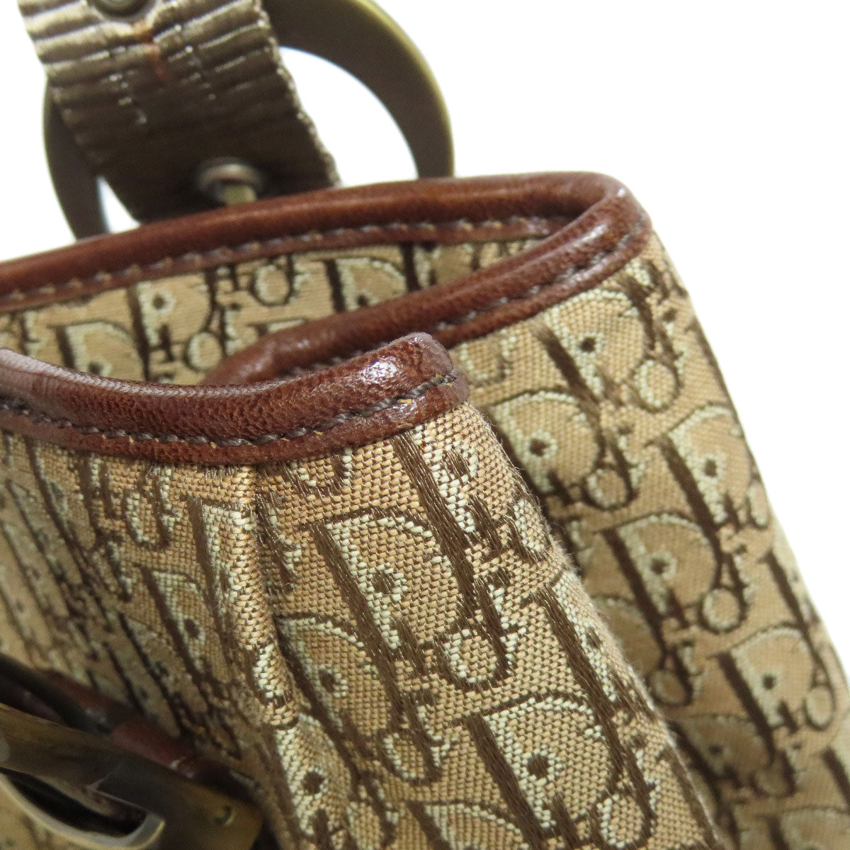 CHRISTIAN DIOR Trotter pattern Handbag Canvas Ladies [Used]