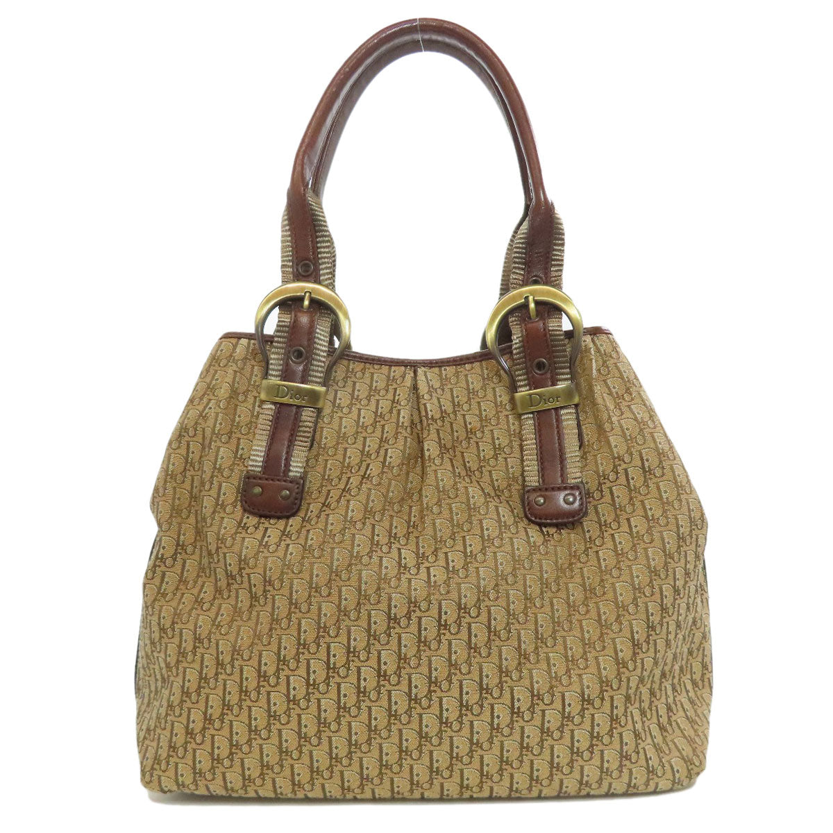 CHRISTIAN DIOR Trotter pattern Handbag Canvas Ladies [Used]