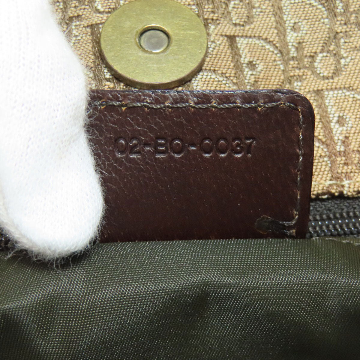 CHRISTIAN DIOR Trotter pattern Handbag Canvas Ladies [Used]