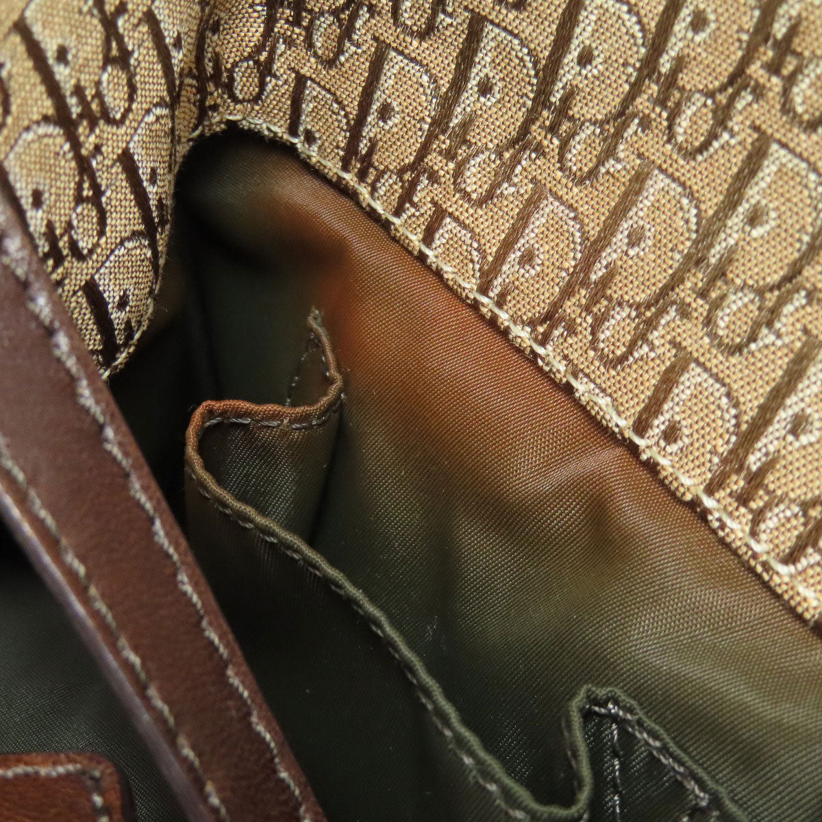 CHRISTIAN DIOR Trotter pattern Handbag Canvas Ladies [Used]