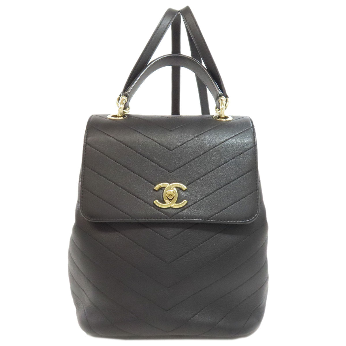 CHANEL V Stitch COCO Mark GoldHardware Backpack Â· Daypack Calf Ladies [Used]