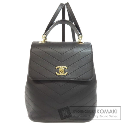 CHANEL V Stitch COCO Mark GoldHardware Backpack Â· Daypack Calf Ladies [Used]